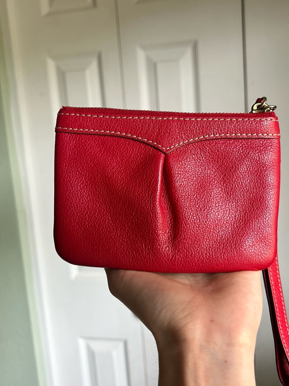 Dooney & Bourke Red Leather Wristlet - Picture 3 of 7